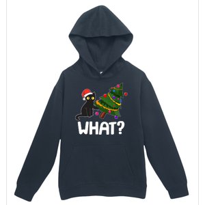 What? Bad Cat Knocking Over Christmas Tree Urban Pullover Hoodie