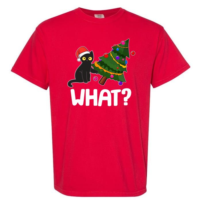 What? Bad Cat Knocking Over Christmas Tree Garment-Dyed Heavyweight T-Shirt