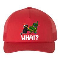 What? Bad Cat Knocking Over Christmas Tree Yupoong Adult 5-Panel Trucker Hat