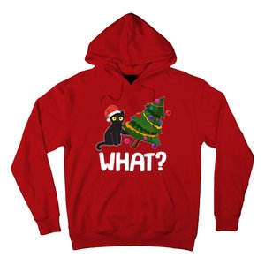 What? Bad Cat Knocking Over Christmas Tree Hoodie