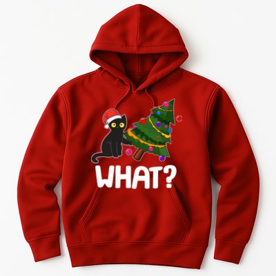 What? Bad Cat Knocking Over Christmas Tree Hoodie