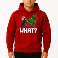 What? Bad Cat Knocking Over Christmas Tree Hoodie