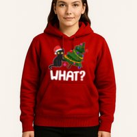 What? Bad Cat Knocking Over Christmas Tree Hoodie