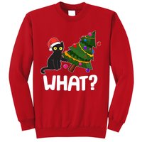 What? Bad Cat Knocking Over Christmas Tree Sweatshirt