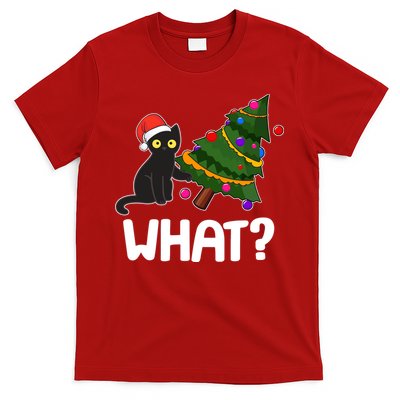 What? Bad Cat Knocking Over Christmas Tree T-Shirt