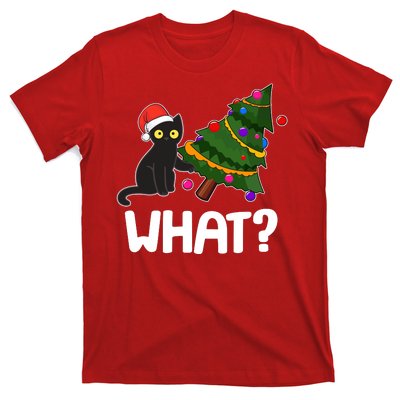 What? Bad Cat Knocking Over Christmas Tree T-Shirt