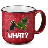 What? Bad Cat Knocking Over Christmas Tree 15oz Campfire Ceramic Mug