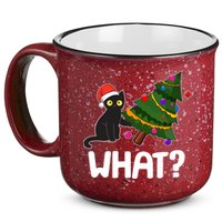 What? Bad Cat Knocking Over Christmas Tree 15oz Campfire Ceramic Mug