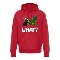 What? Bad Cat Knocking Over Christmas Tree Premium Hoodie