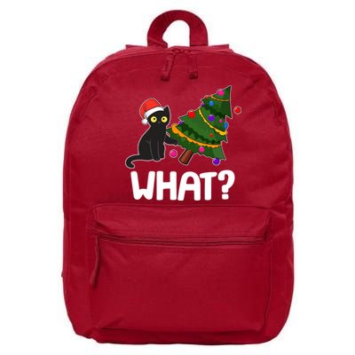 What? Bad Cat Knocking Over Christmas Tree 16 in Basic Backpack