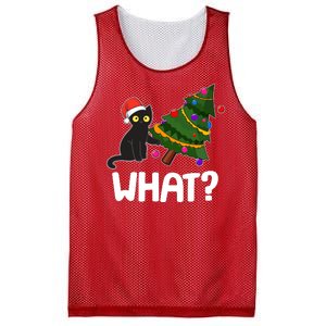 What? Bad Cat Knocking Over Christmas Tree Mesh Reversible Basketball Jersey Tank