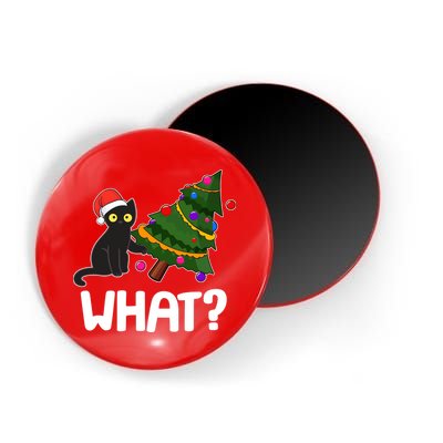 What? Bad Cat Knocking Over Christmas Tree Magnet