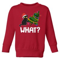 What? Bad Cat Knocking Over Christmas Tree Toddler Sweatshirt