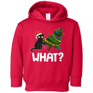 What? Bad Cat Knocking Over Christmas Tree Toddler Hoodie