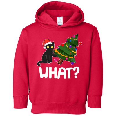 What? Bad Cat Knocking Over Christmas Tree Toddler Hoodie