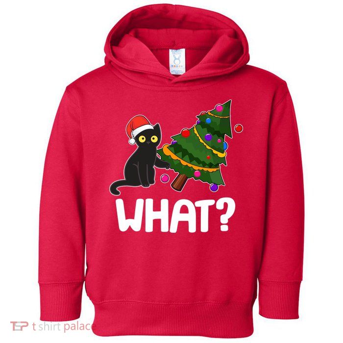 What? Bad Cat Knocking Over Christmas Tree Toddler Hoodie