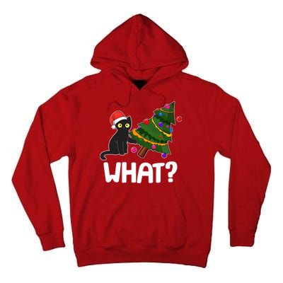 What? Bad Cat Knocking Over Christmas Tree Tall Hoodie
