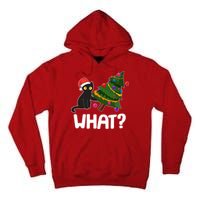 What? Bad Cat Knocking Over Christmas Tree Tall Hoodie