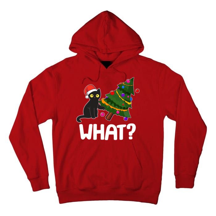 What? Bad Cat Knocking Over Christmas Tree Tall Hoodie