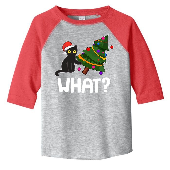 What? Bad Cat Knocking Over Christmas Tree Toddler Fine Jersey T-Shirt