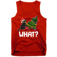 What? Bad Cat Knocking Over Christmas Tree Tank Top