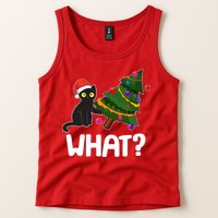 What? Bad Cat Knocking Over Christmas Tree Tank Top