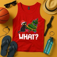 What? Bad Cat Knocking Over Christmas Tree Tank Top