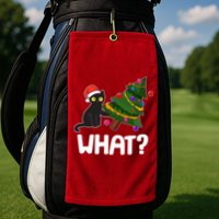 What? Bad Cat Knocking Over Christmas Tree Golf Towel