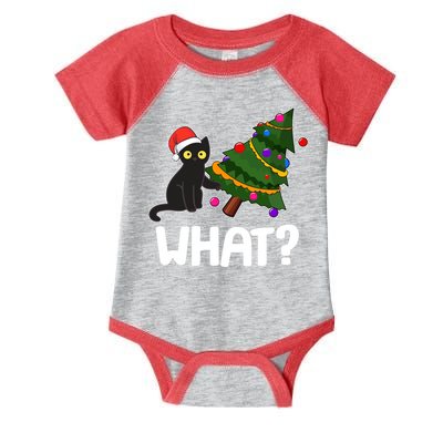 What? Bad Cat Knocking Over Christmas Tree Infant Baby Jersey Bodysuit