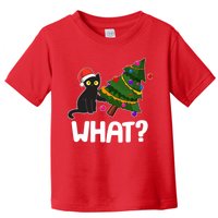 What? Bad Cat Knocking Over Christmas Tree Toddler T-Shirt