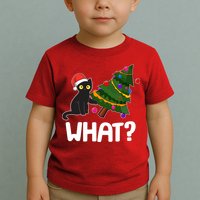 What? Bad Cat Knocking Over Christmas Tree Toddler T-Shirt