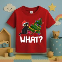 What? Bad Cat Knocking Over Christmas Tree Toddler T-Shirt