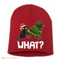 What? Bad Cat Knocking Over Christmas Tree Short Acrylic Beanie