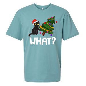 What? Bad Cat Knocking Over Christmas Tree Sueded Cloud Jersey T-Shirt