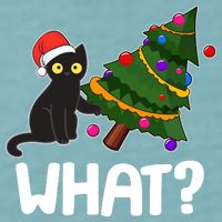 What? Bad Cat Knocking Over Christmas Tree Sueded Cloud Jersey T-Shirt