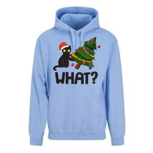 What? Bad Cat Knocking Over Christmas Tree Unisex Surf Hoodie