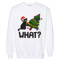 What? Bad Cat Knocking Over Christmas Tree Garment-Dyed Sweatshirt