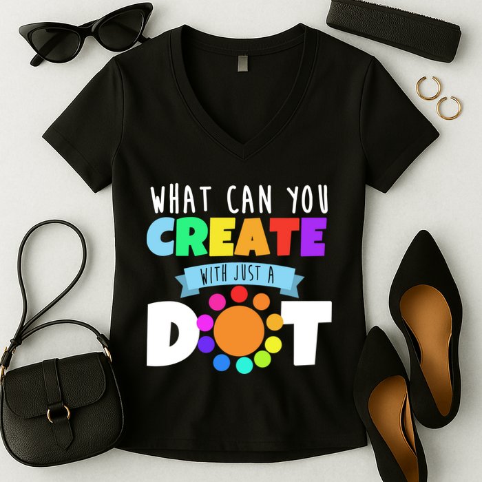 What Can You Create With Dots Women's V-Neck T-Shirt