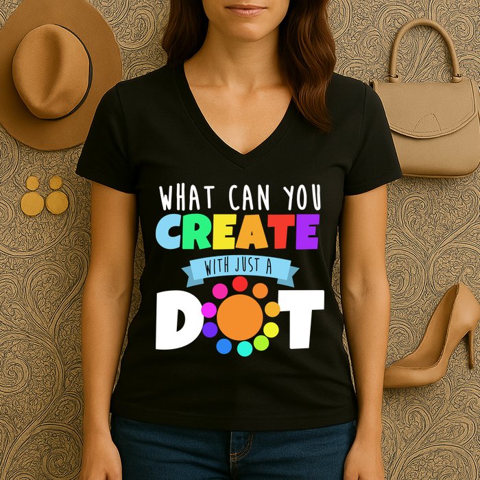 What Can You Create With Dots Women's V-Neck T-Shirt