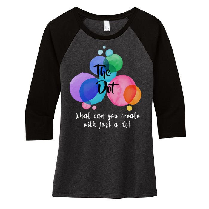 What Can You Create With Just A Dot Women's Tri-Blend 3/4-Sleeve Raglan Shirt