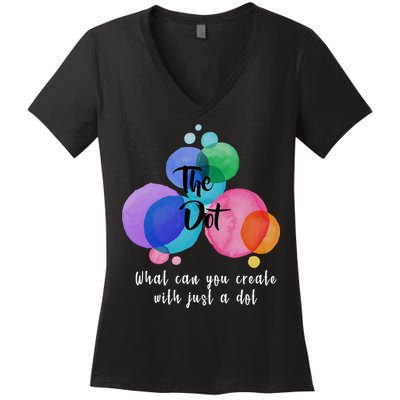 What Can You Create With Just A Dot Women's V-Neck T-Shirt