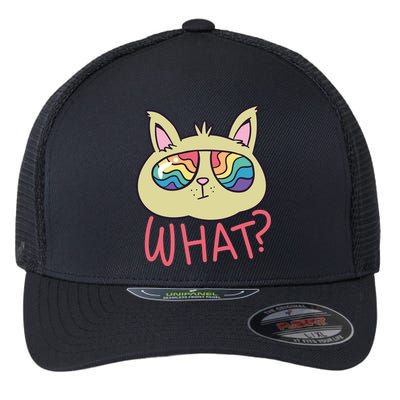 What Cat Rainbow Sunglasses Flexfit Unipanel Trucker Cap