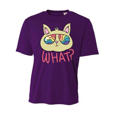 What Cat Rainbow Sunglasses Youth Performance Sprint T-Shirt