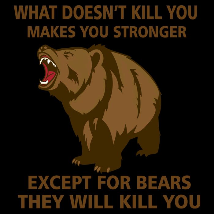 What Doesn't Kill You Makes You Stronger Except For Bears Mousepad
