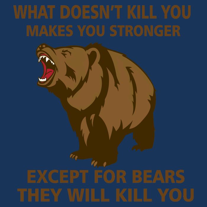 What Doesn't Kill You Makes You Stronger Except For Bears Infant Baby Jersey Bodysuit