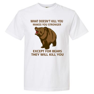 What Doesn't Kill You Makes You Stronger Except For Bears Garment-Dyed Heavyweight T-Shirt