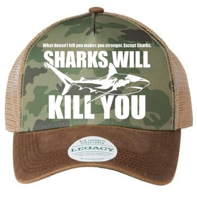 What Doesn't Kill You Makes You Stronger Except Sharks Legacy Tie Dye Trucker Hat