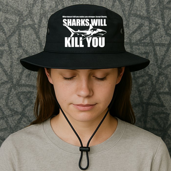 What Doesn't Kill You Makes You Stronger Except Sharks Bucket Hat