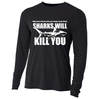 What Doesn't Kill You Makes You Stronger Except Sharks Cooling Performance Long Sleeve Crew