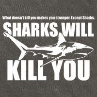What Doesn't Kill You Makes You Stronger Except Sharks Cotton Canvas Backpack